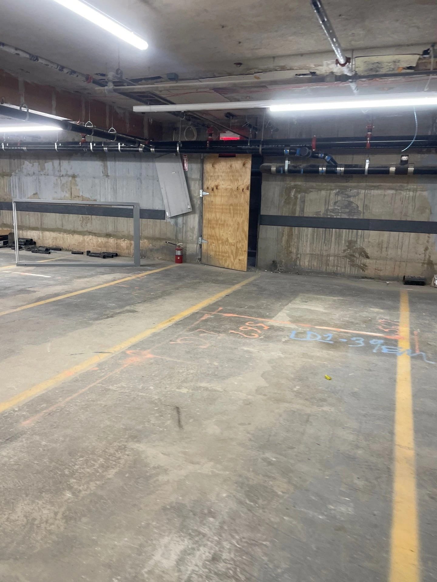 Concrete basement floor at the Staten Island retail property