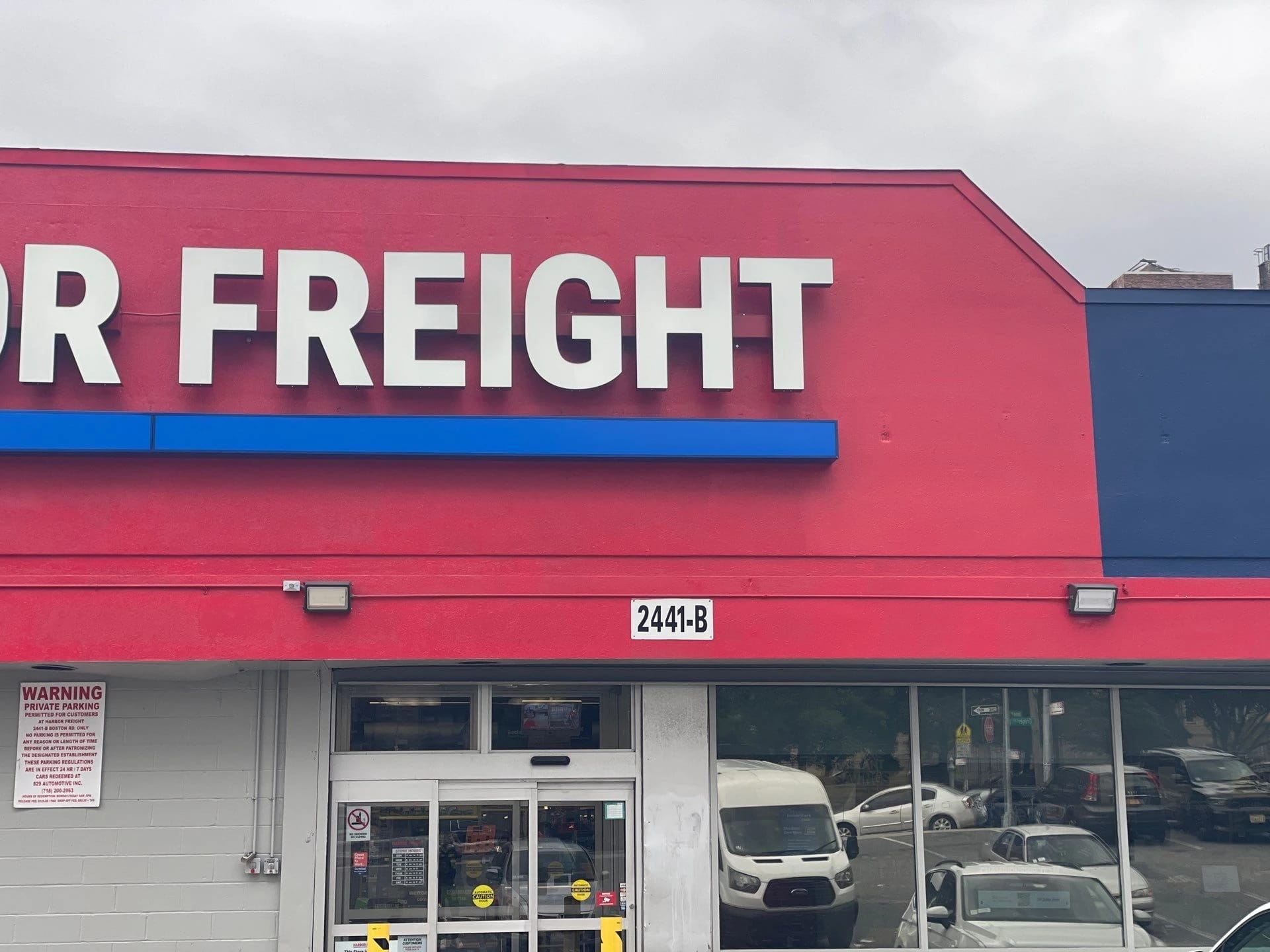 Harbor Freight signage and refreshed front facade