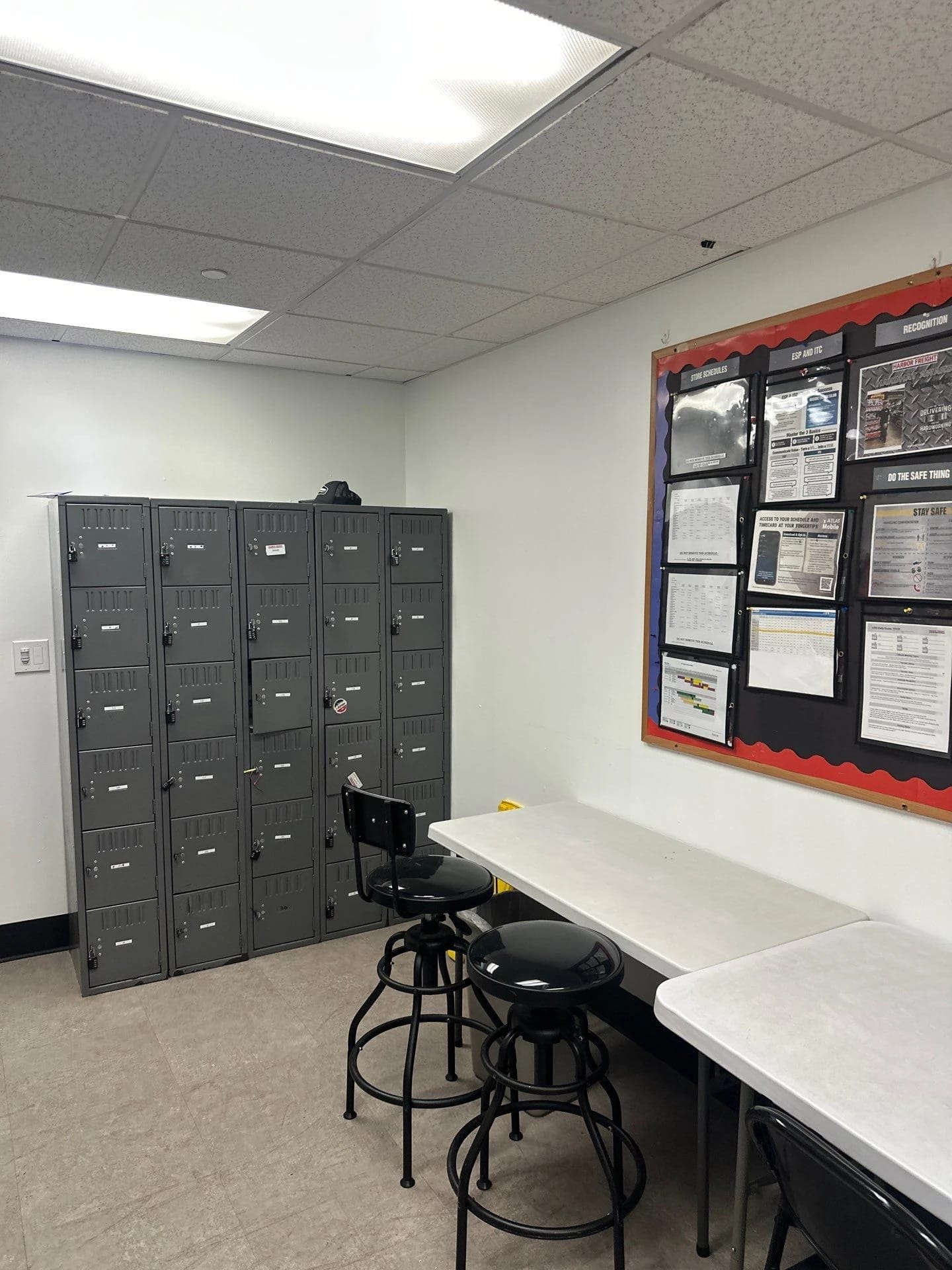 Repainted staff room at the Bronx retail location