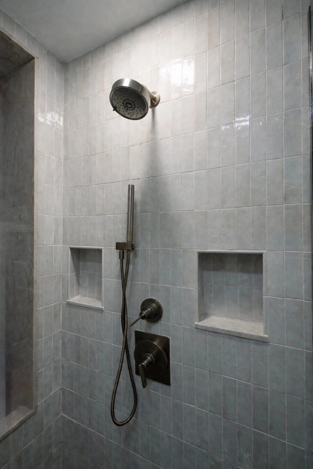 Finished tiled shower in the Upper West Side apartment