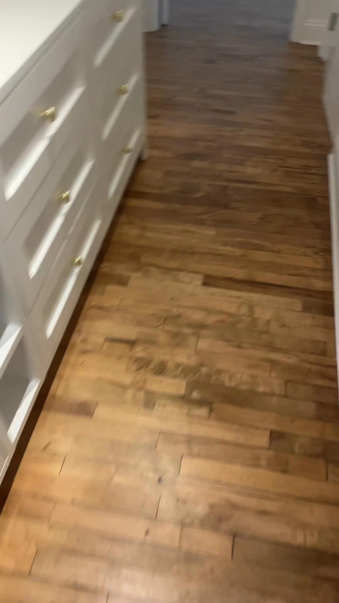 Refinished hardwood floor in the Tribeca apartment