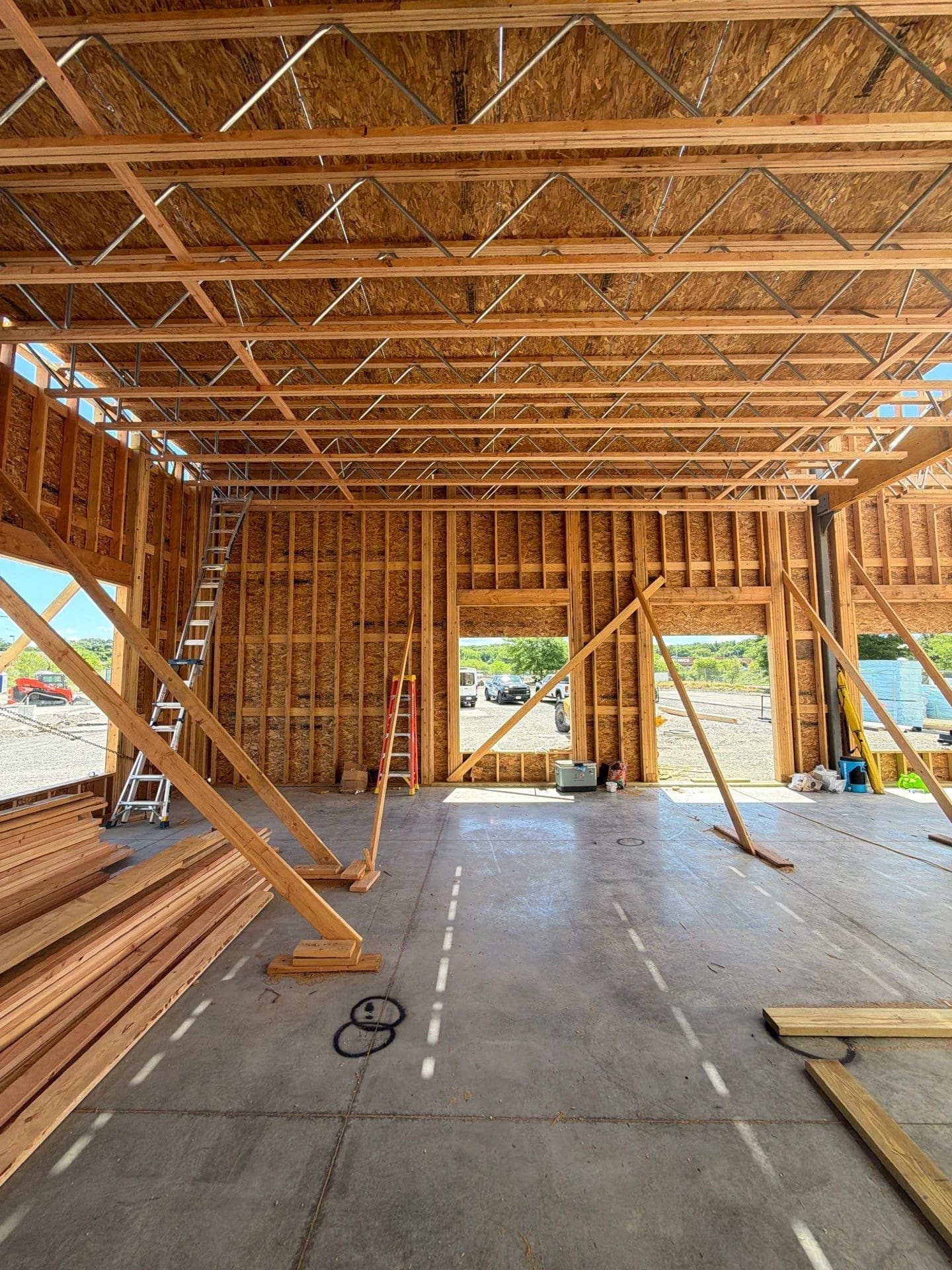 Interior of framing.
