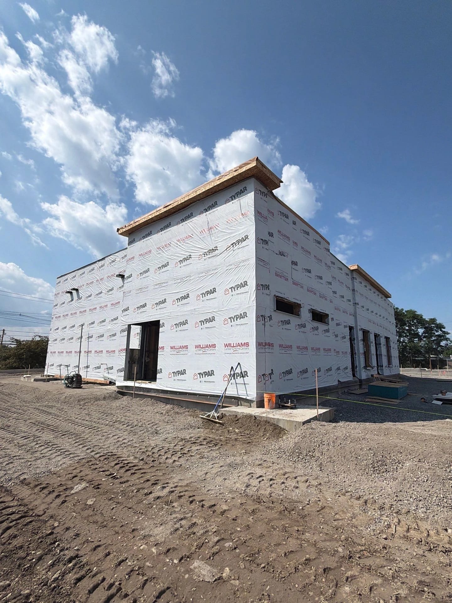 Exterior competed and tyvek install