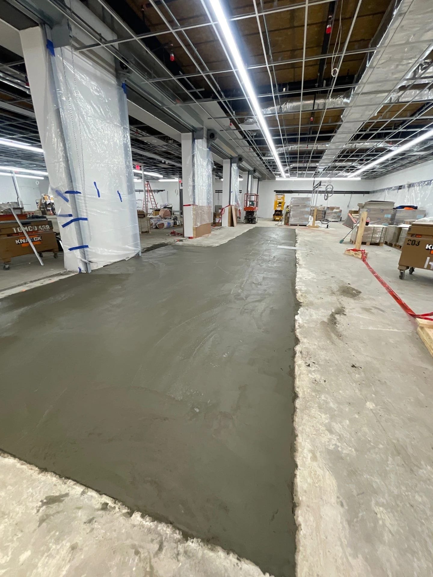 Interior concrete repair finish.