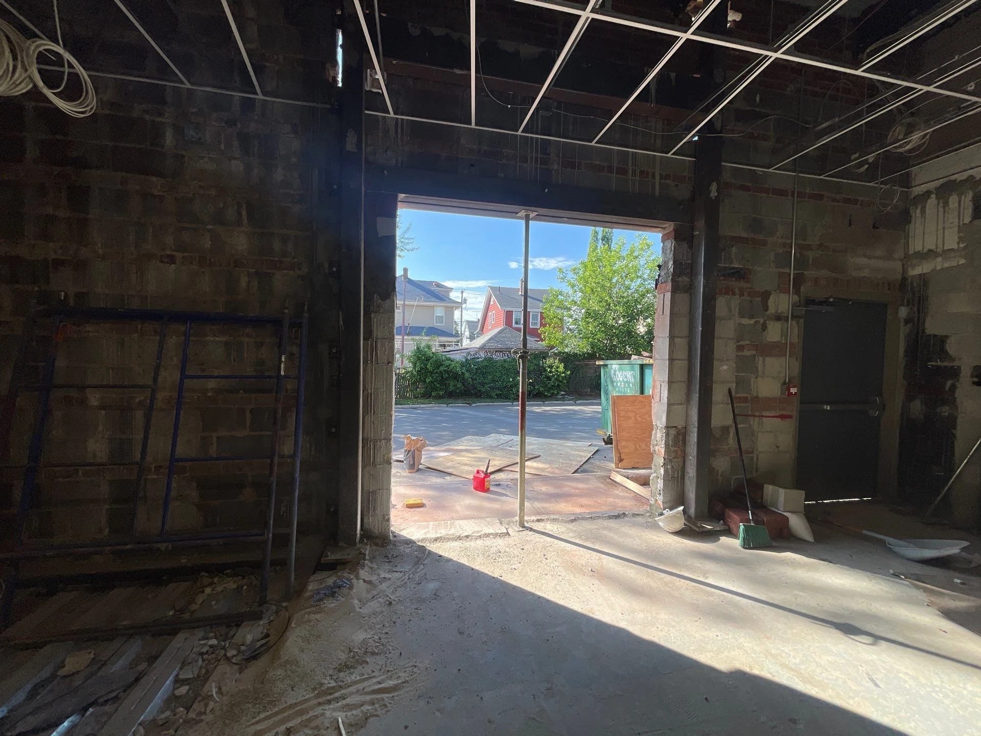 Interior masonry doorway.
