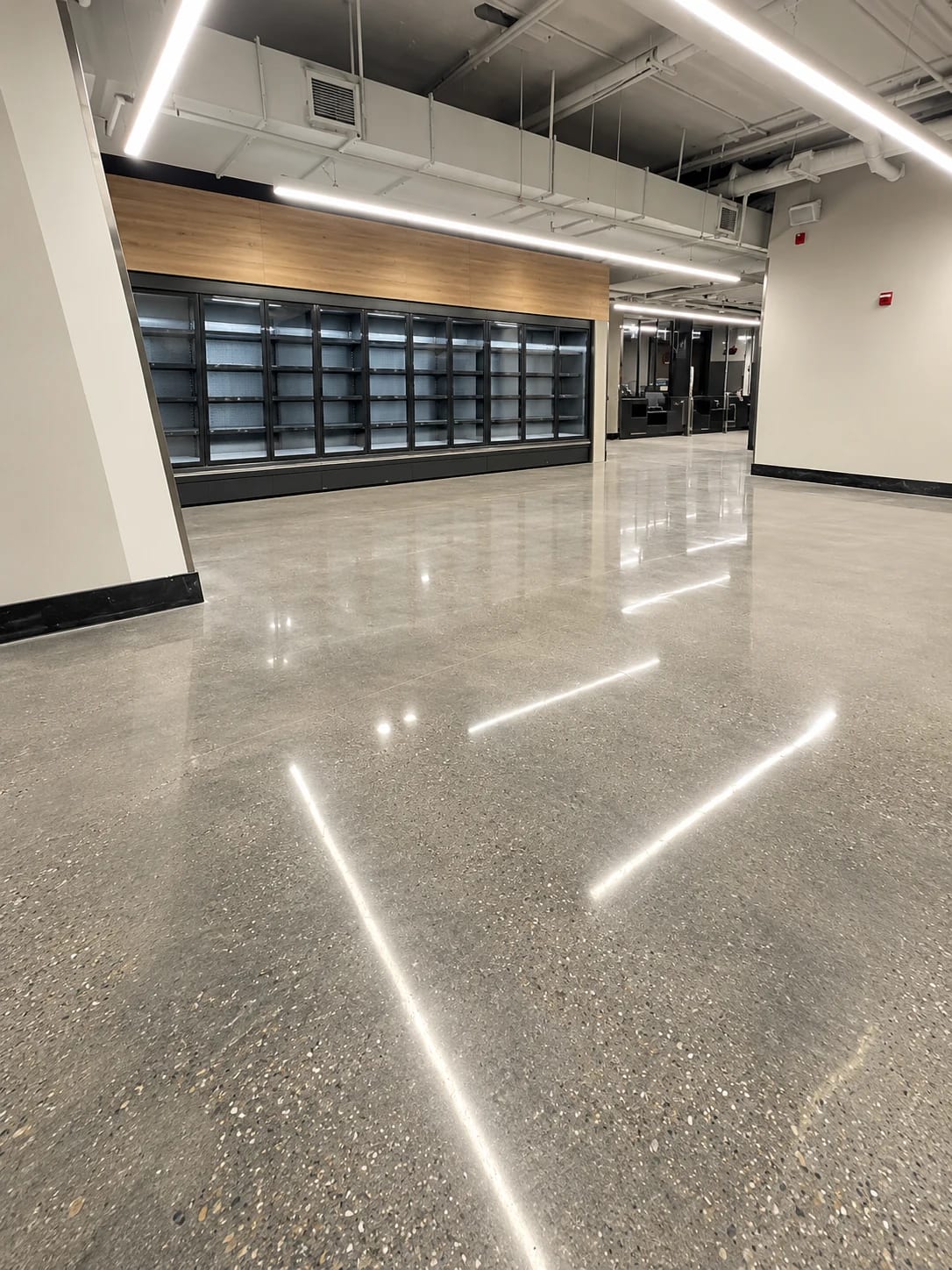 Polished concrete.