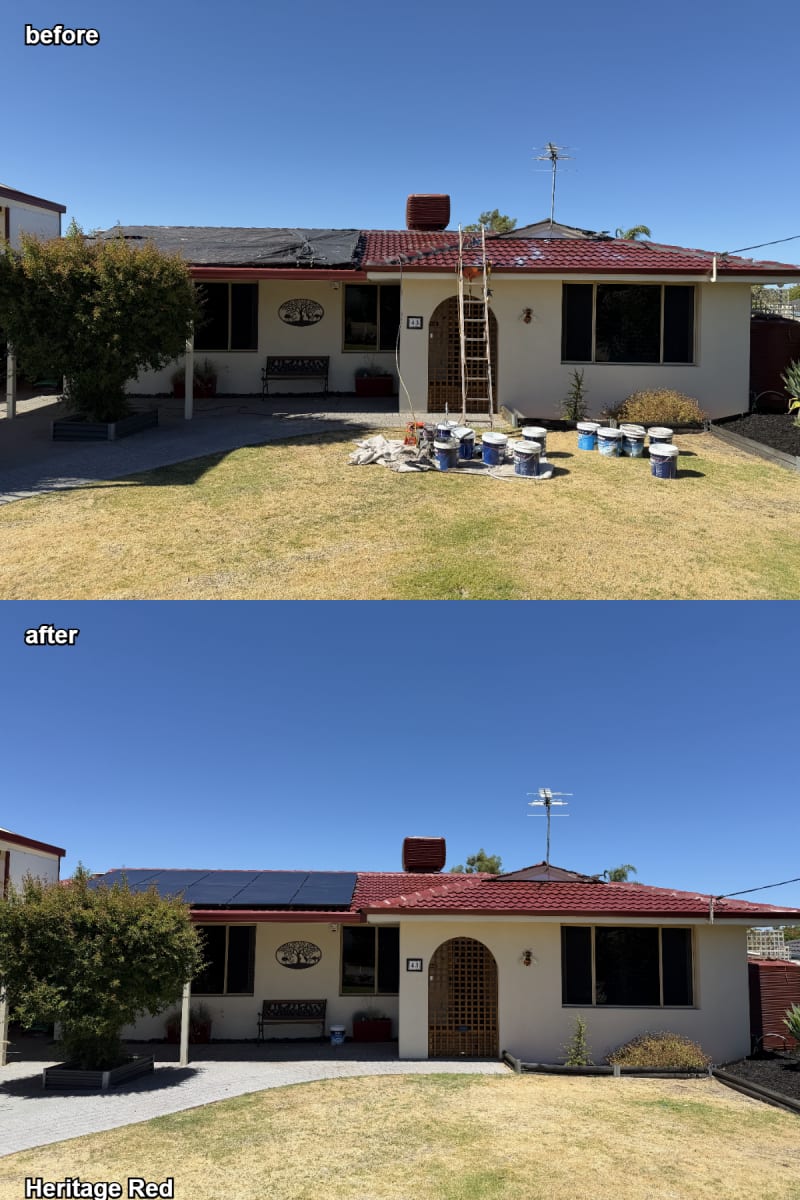 Completed roof restoration by Roof Restorers Perth