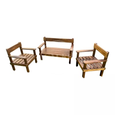 Juego de sillones con deck con apoyabrazos