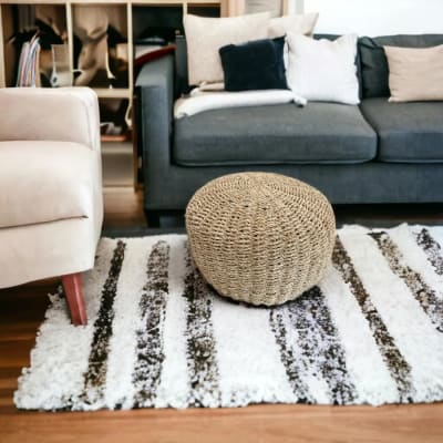 Puff De Rattan Y Seagrass Acolchonado - Tu Comodidad Natural