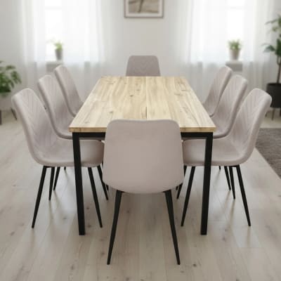 Juego De Mesa Industrial + 8 Sillas Velvet