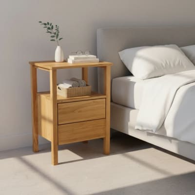 Mesa De Luz Con 2 Cajones C/ Hueco Alamo Nordica