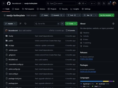 Captura de pantalla del proyecto Next.JS Boilerplate