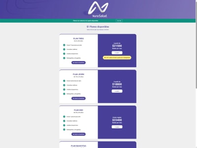Captura de pantalla del proyecto Cotizador - Tu Norte Salud
