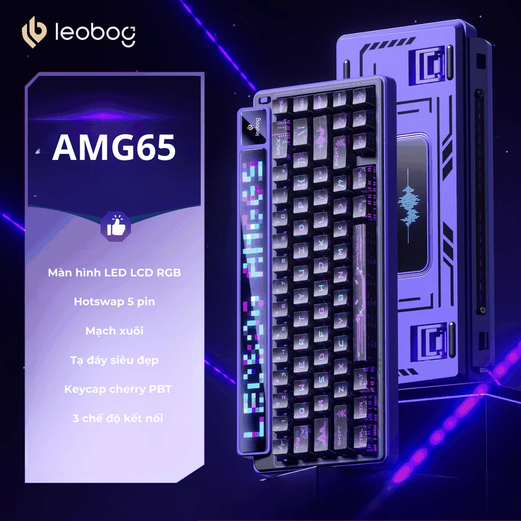 Bàn phím cơ Leobog AMG65 - màn LED LCD cực đẹp