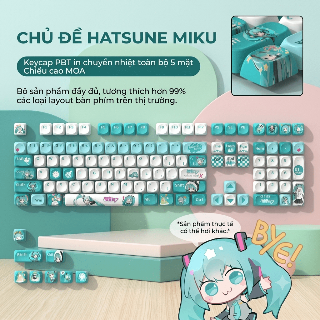 Bộ Keycap Hatsun Miku MOA Profile