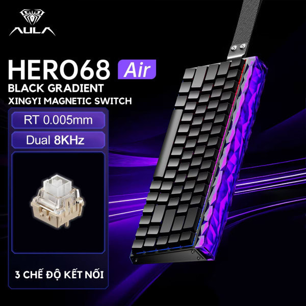 BÀN PHÍM CƠ AULA HERO 68 AIR BLACK GRADIENT