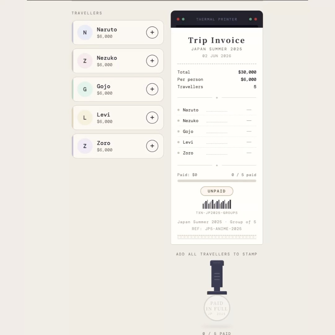 Interactions | Travel expense tracker receipt UI interaction