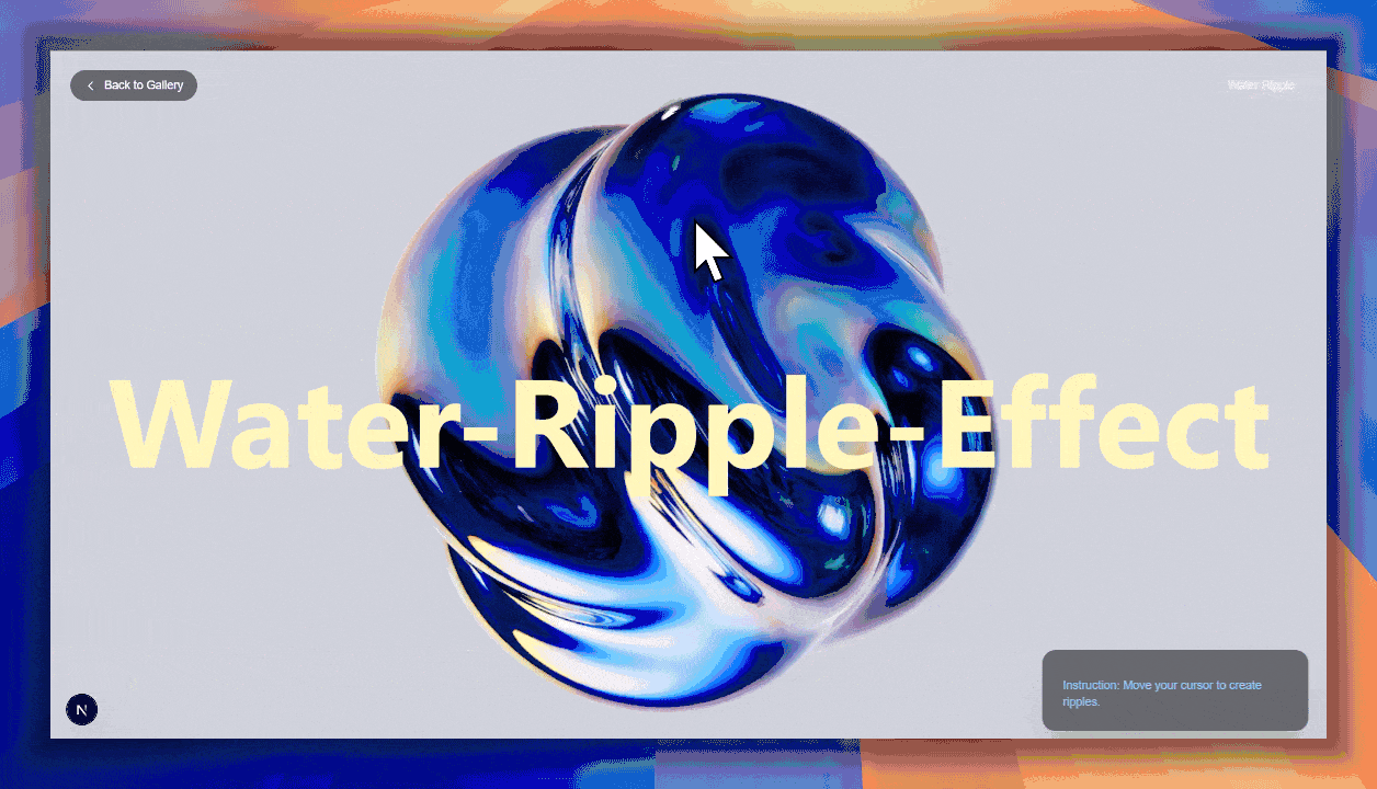Water Ripple Hover Effect animation