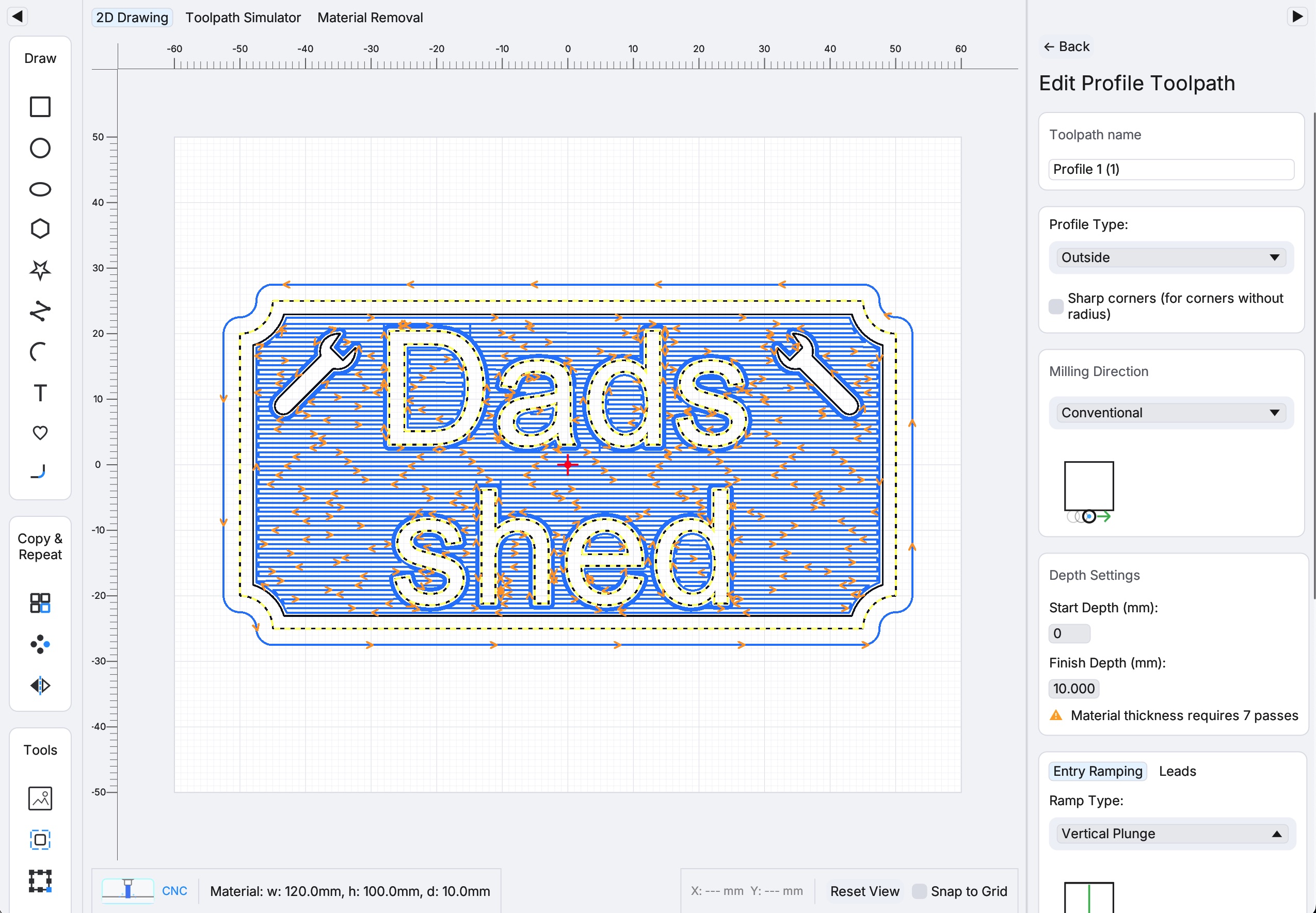 Custom signage design in GPath CNC