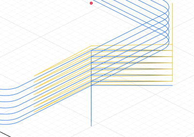 lead in and out at simulation with zig-zag ramp