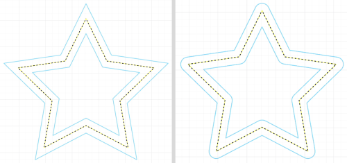 sharp or rounded corners illustration