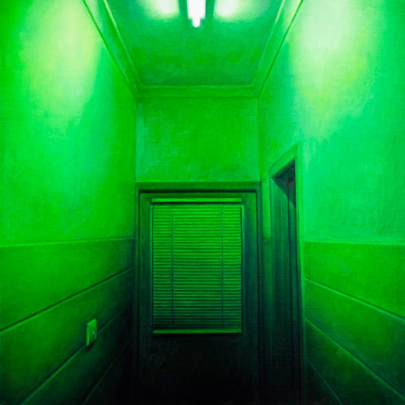 Painting: James Bonnici, Green Corridor, oil on linen.