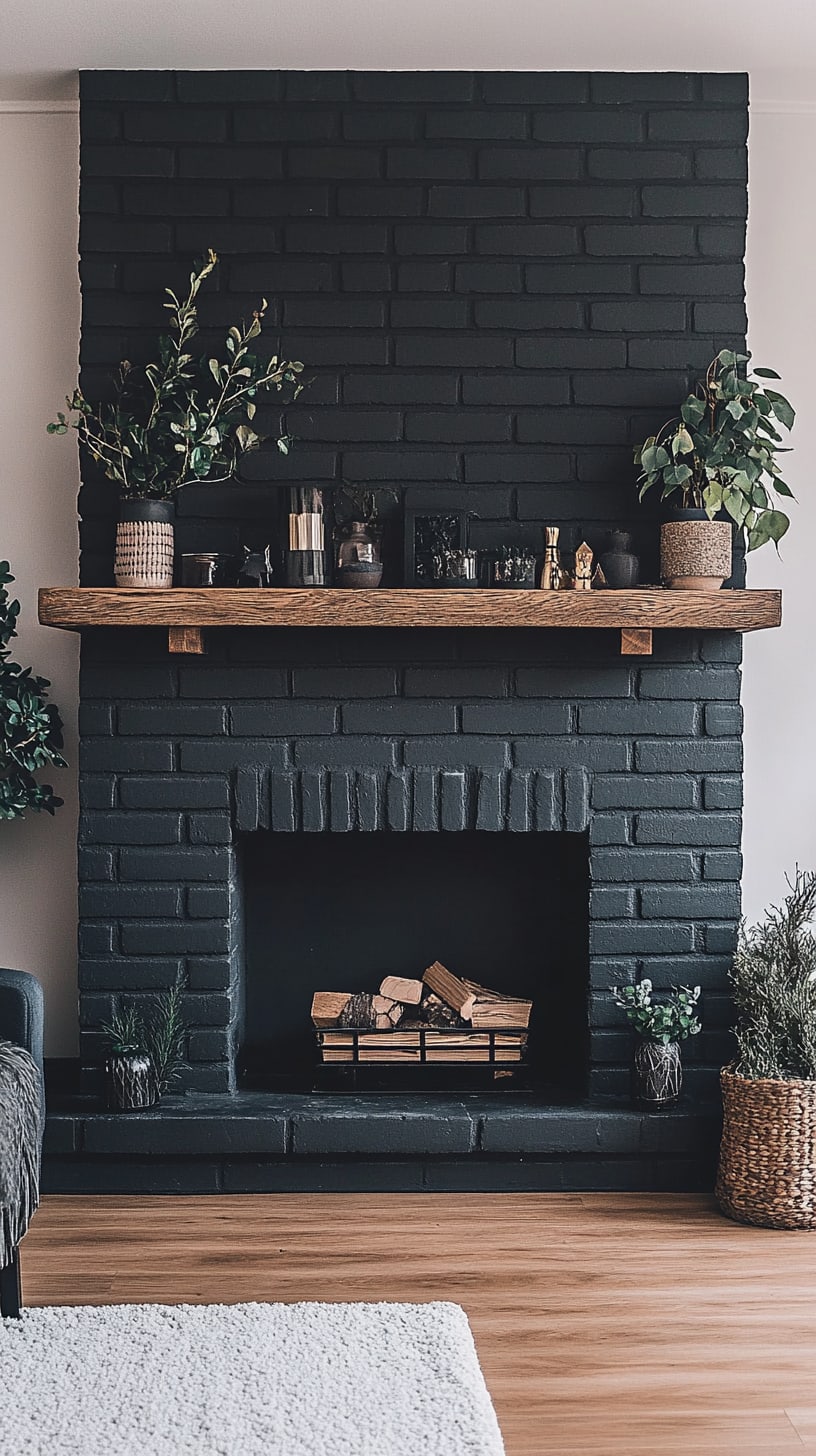 25 Stunning Black Brick Fireplace Designs to Elevate Your Home Aesthetic - Fireplaces and Woodstoves