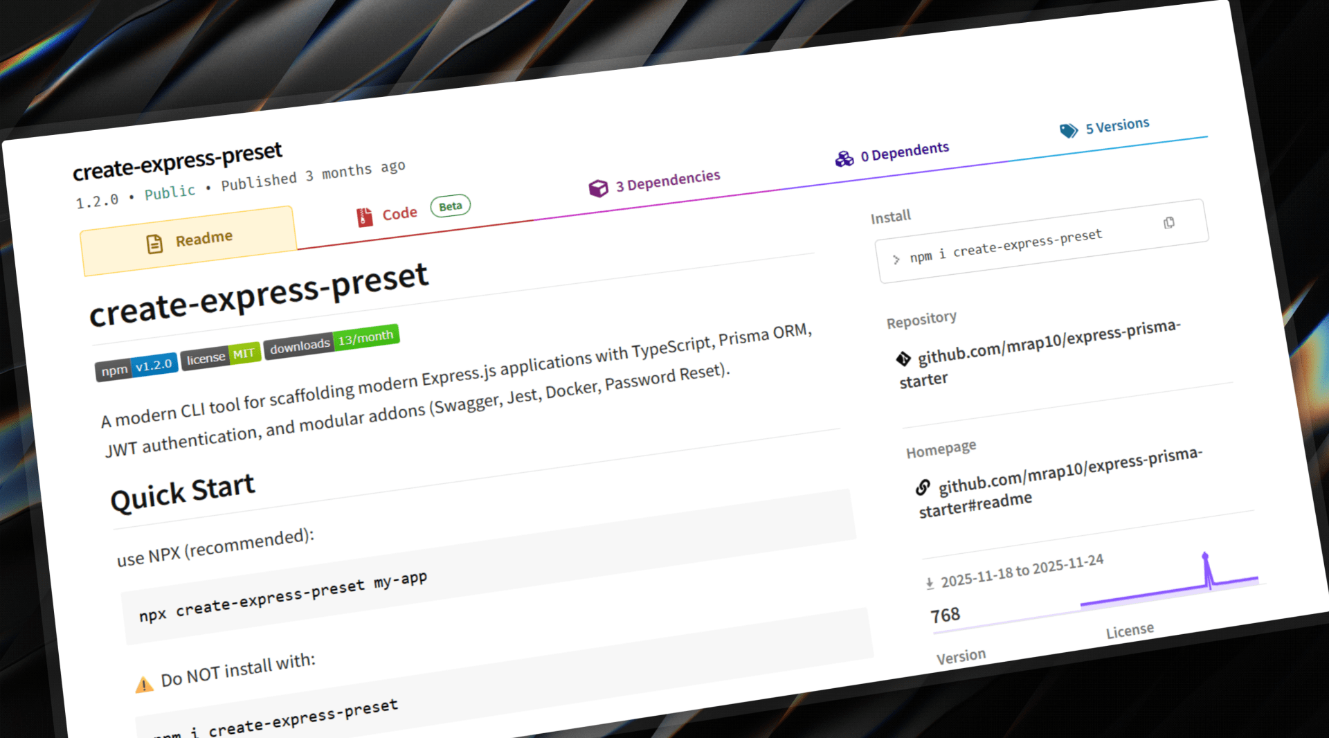Create-Express-Preset