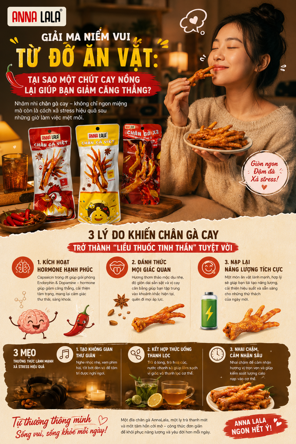 Thư giãn sau một ngày dài với đồ ăn vặt
