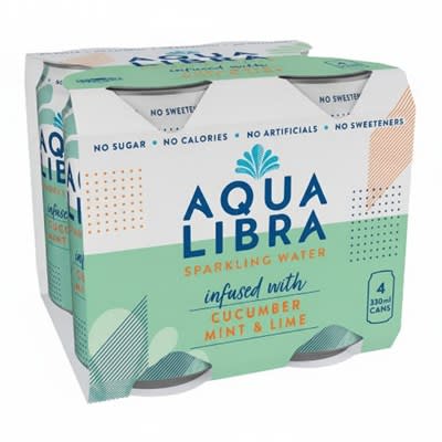 Aqua Libra Sparkling Water Infused with Cucumber Mint & Lime 4 x 330ml