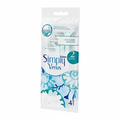 Gillette Simply Venus 2 Women's Disposable Razors, 4 Pack