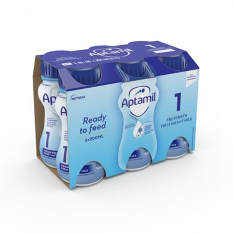 Aptamil Breastmilk Substitute 1 From Birth First Infant Milk 6 x 200ml (1.2L)