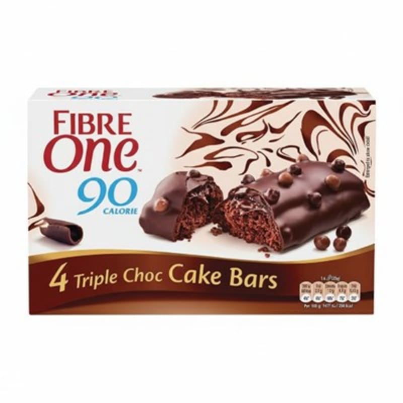 Fibre One 90 Calorie Triple Choc Cake Bars 4 x 25g (100g)
