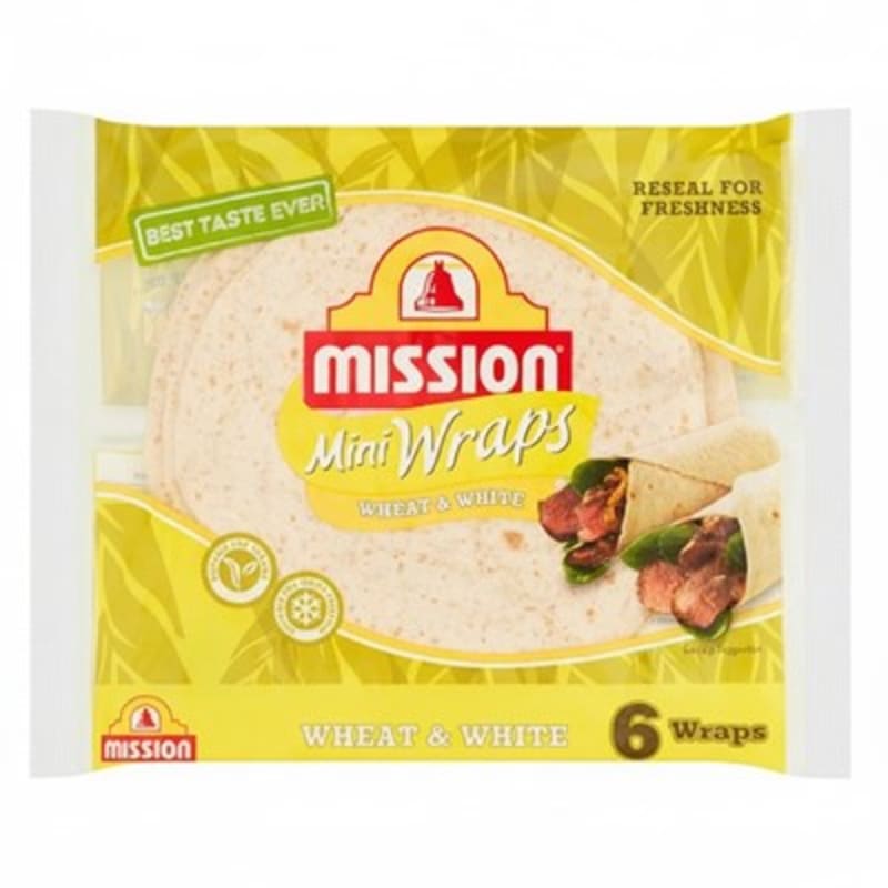 mission 6 Mini Wraps Wheat & White 186g