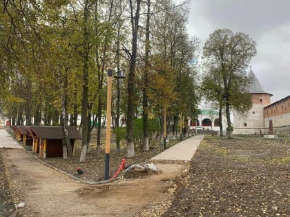 В Зарайске завершают благоустройство площади около Кремля и прилегающих улиц