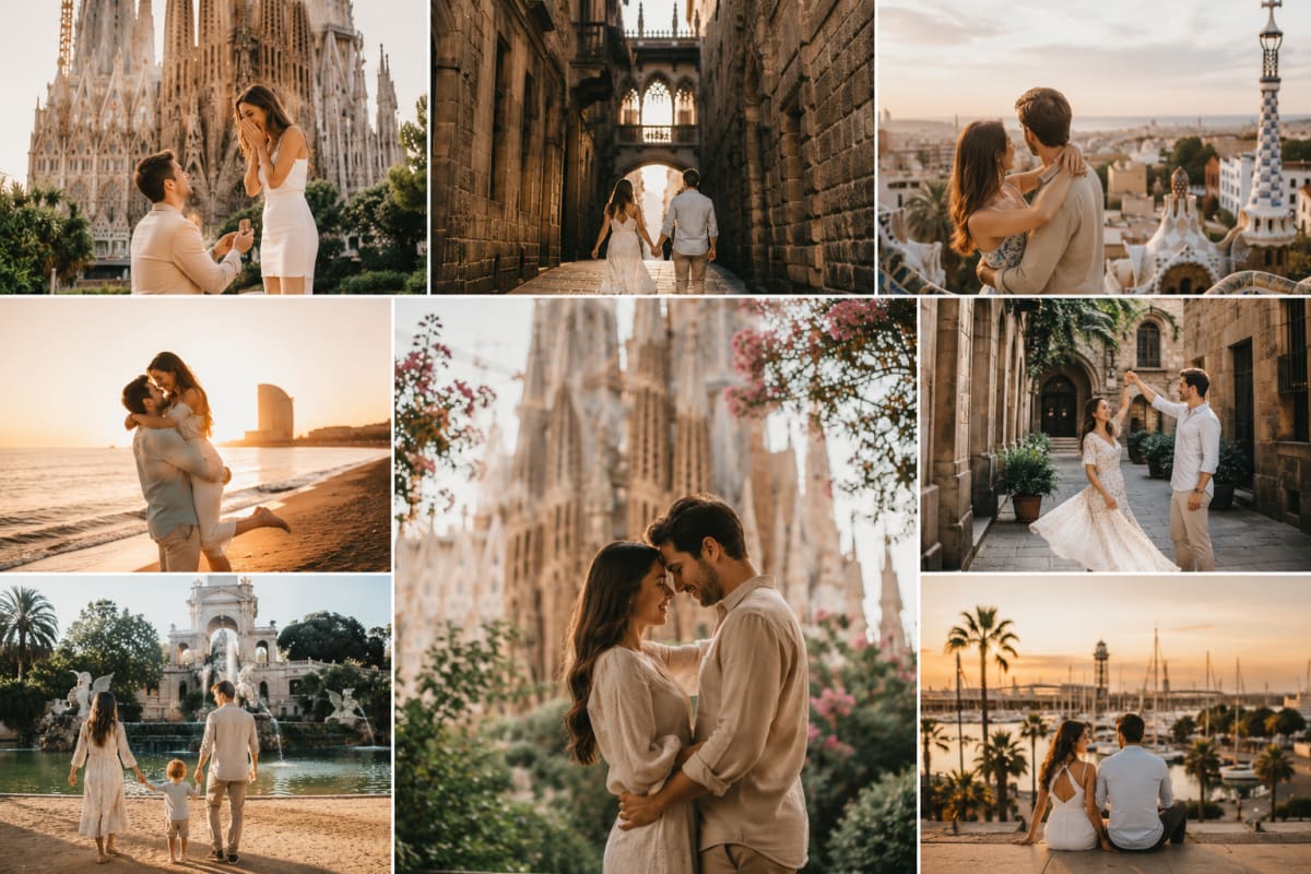 Natural Couple Portraits in a Calm and Timeless Barcelona Setting