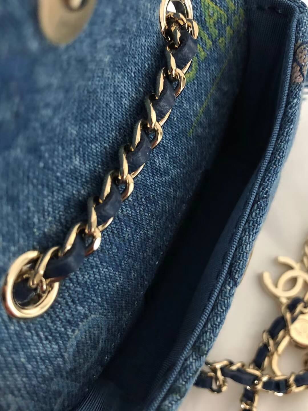 Chanel Graffiti Denim Pocket Back Bag - Image 8