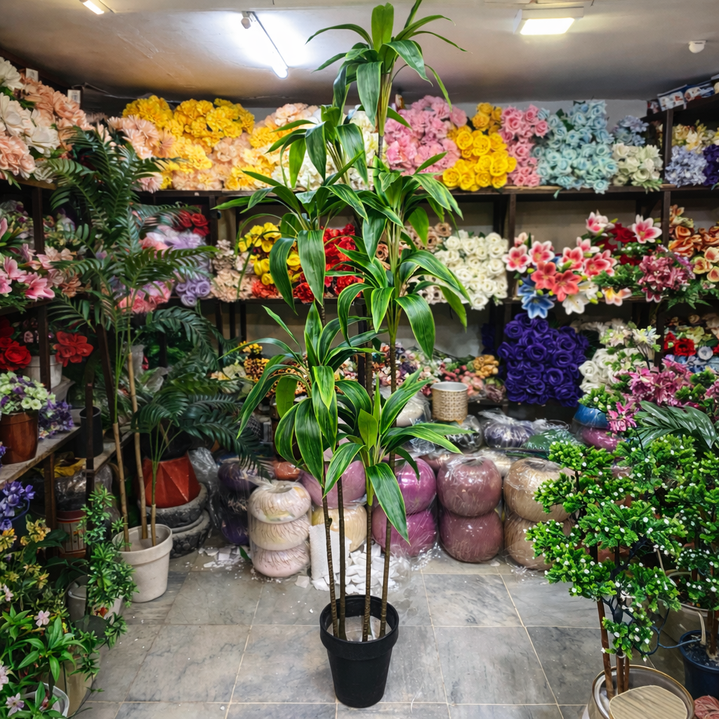 6 ft artificial Dracaena plant.