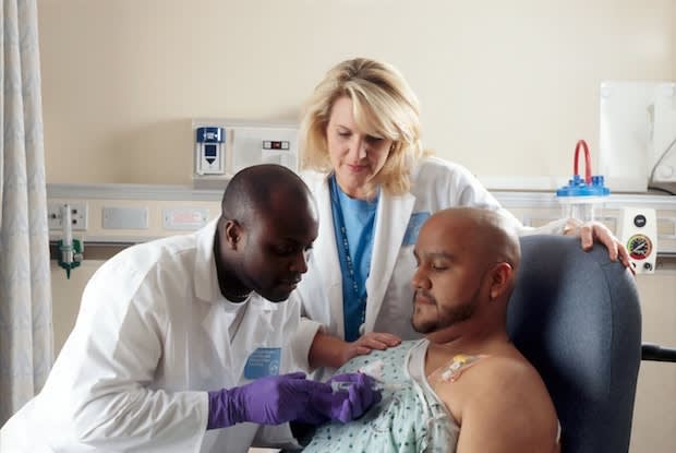 a man getting medical treatment