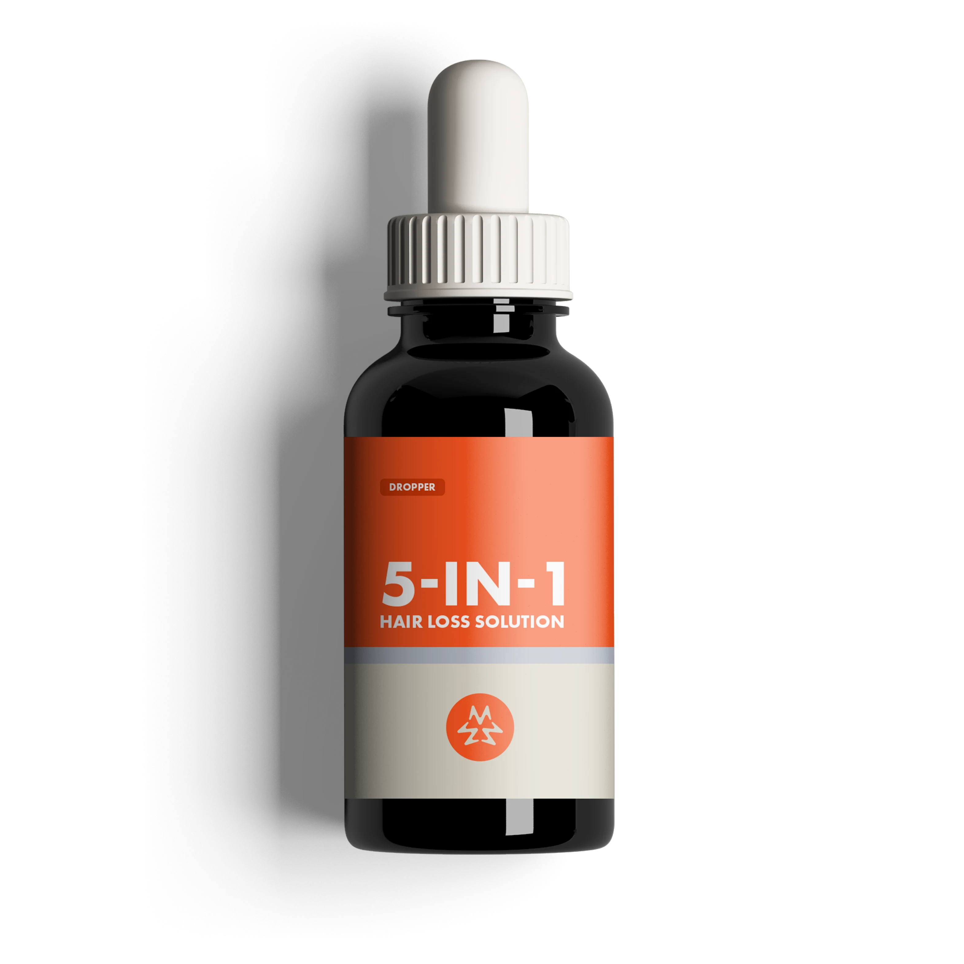A bottle of compounded 5-in-1 hair solution
