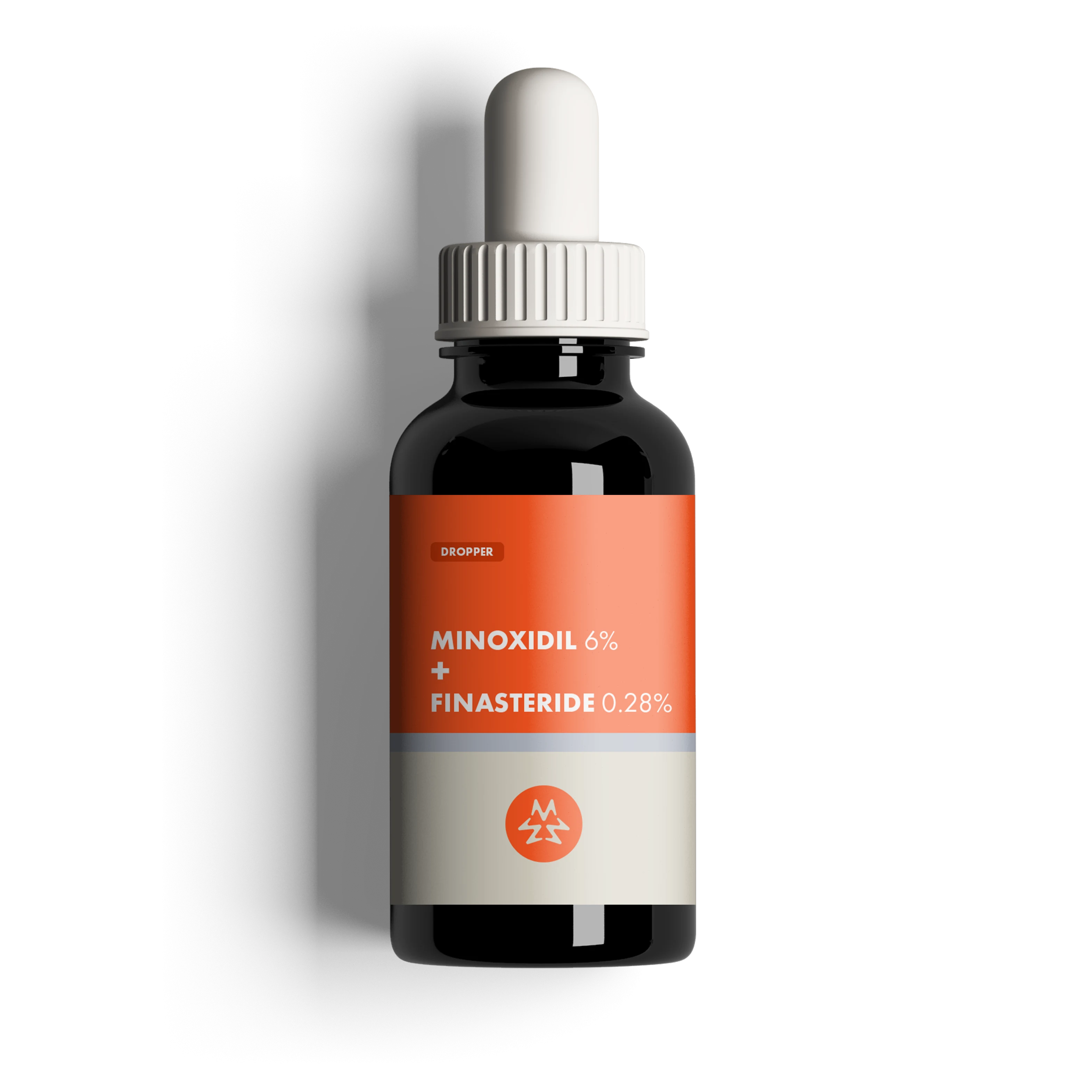 A bottle of compounded minoxidil + finasteride solution
