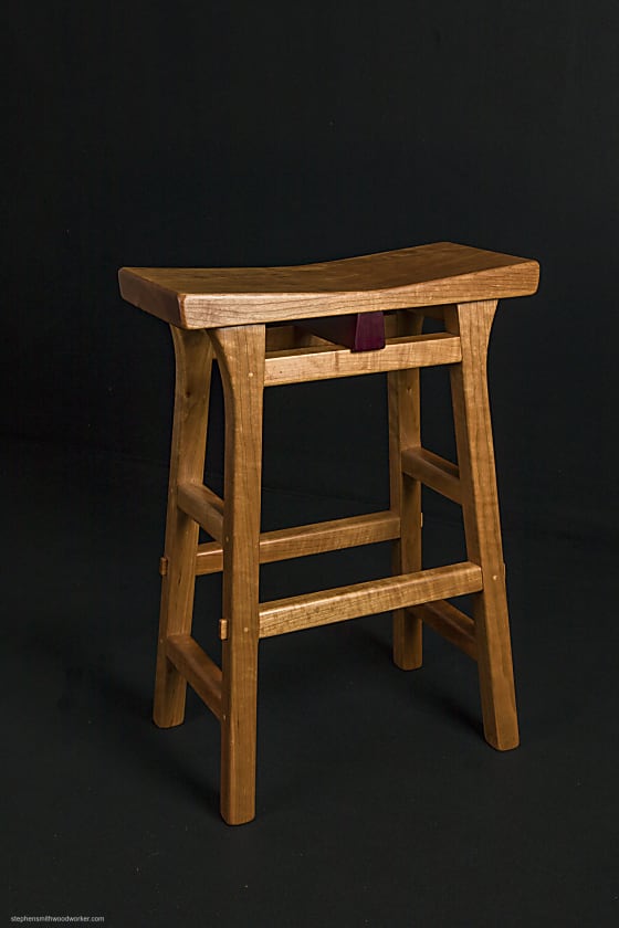 Chaino Stool Cherry Shinto Stool - Stephen Smith Woodworker
