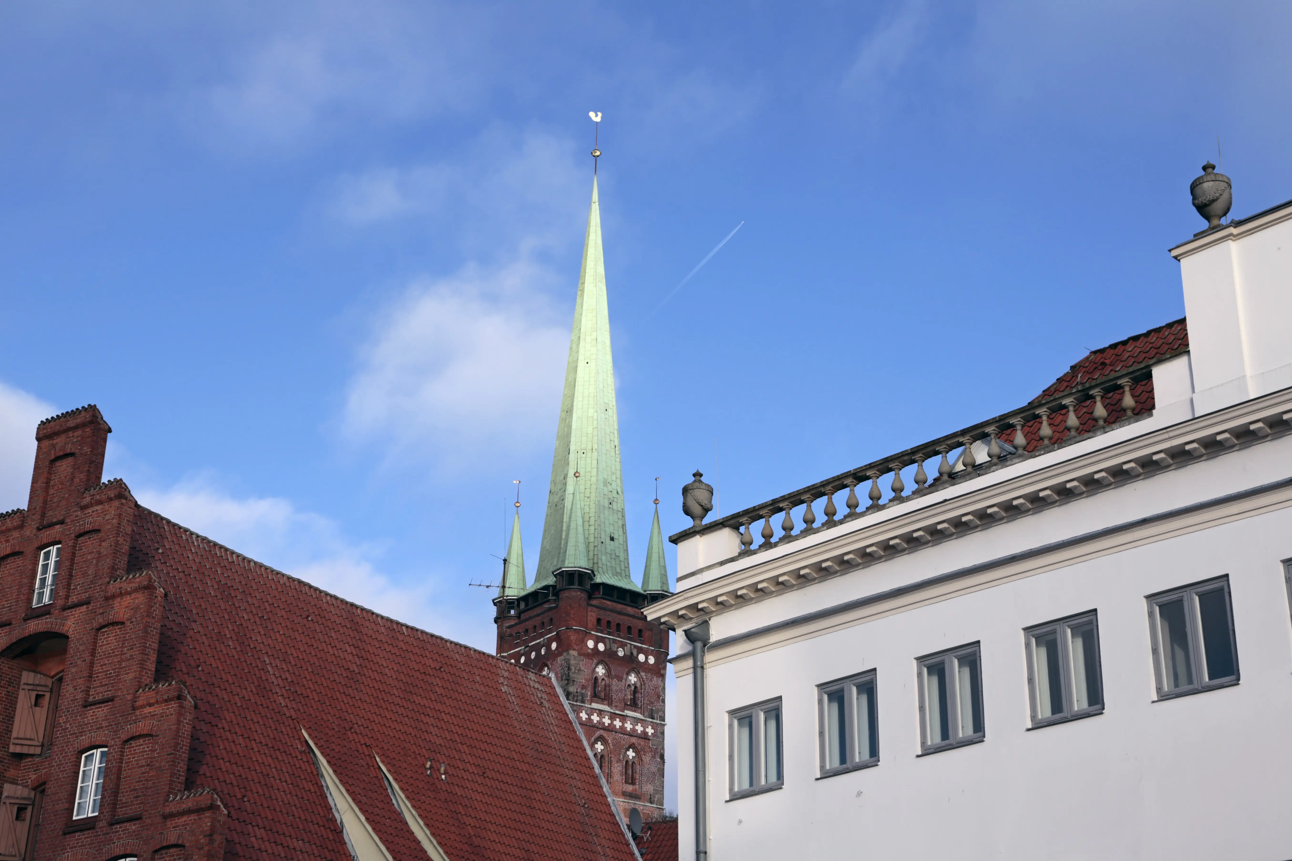 Looking down on Lübeck.