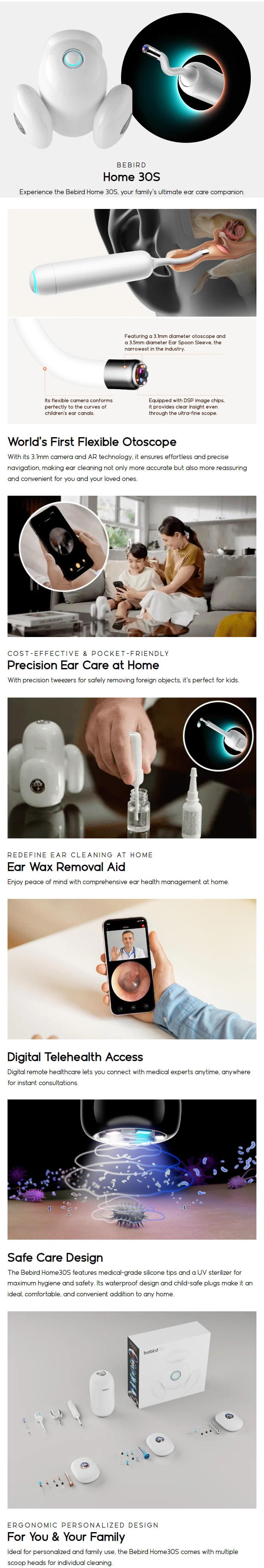 Bebird Home 30S Smart Ear Wax Removal Kit infographic