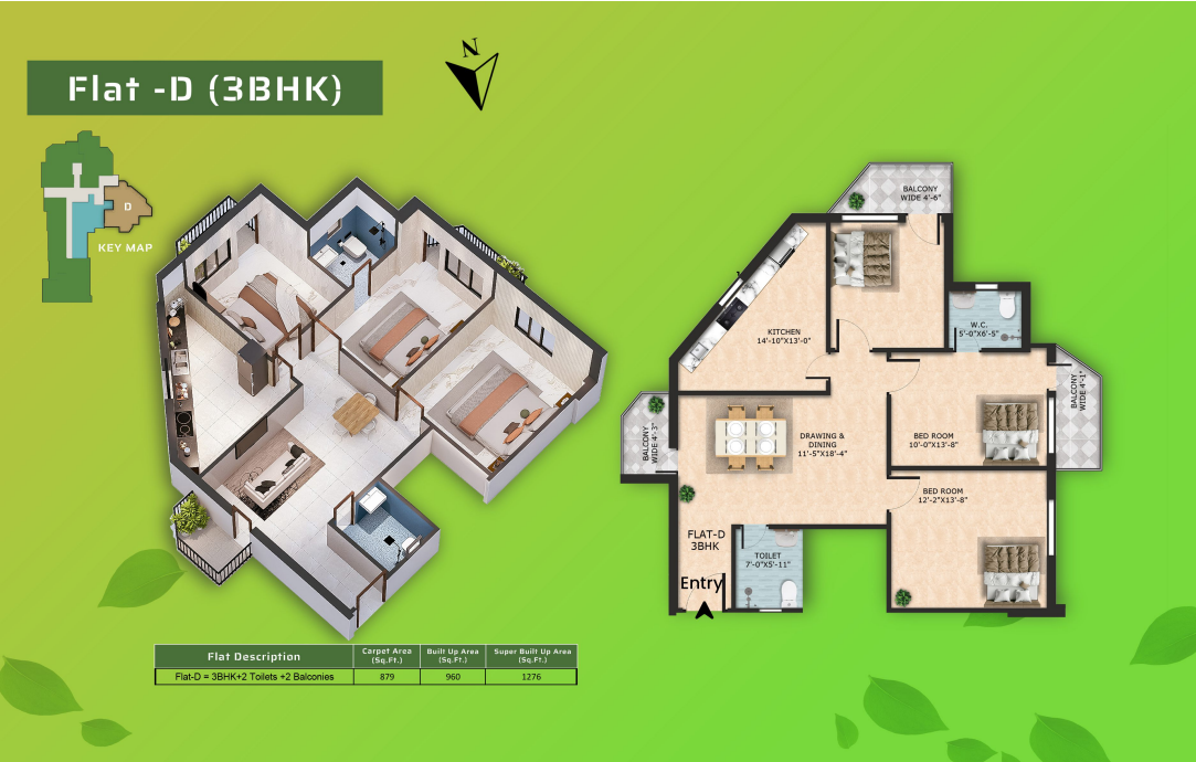 Flat D floor plan