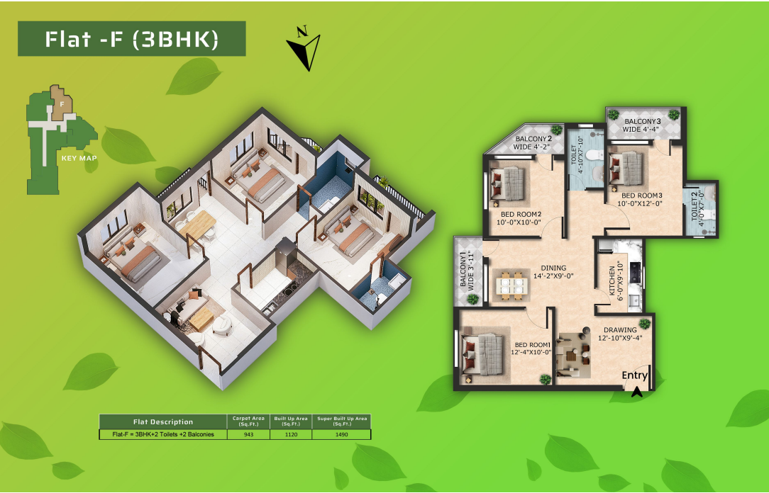 Flat F floor plan