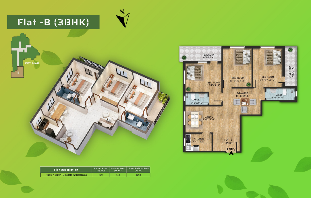Flat B floor plan