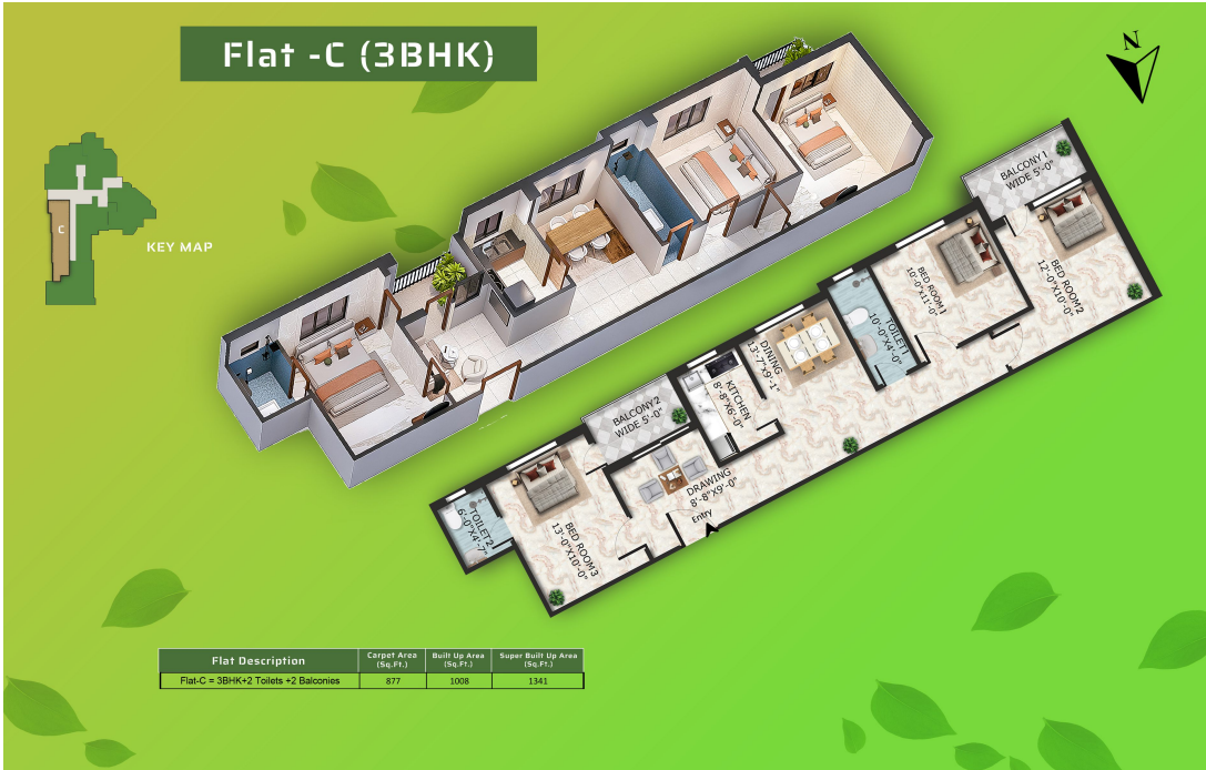 Flat C floor plan
