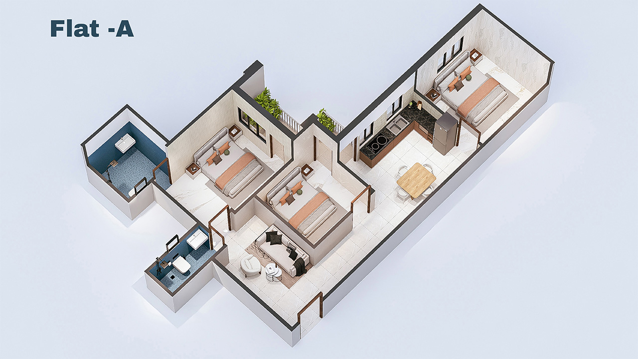 Flat A residential elevation