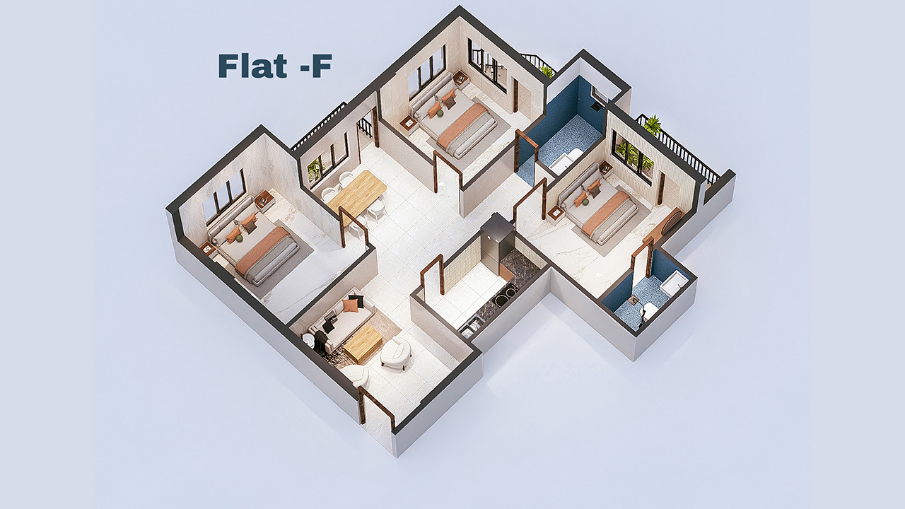 Flat F residential elevation